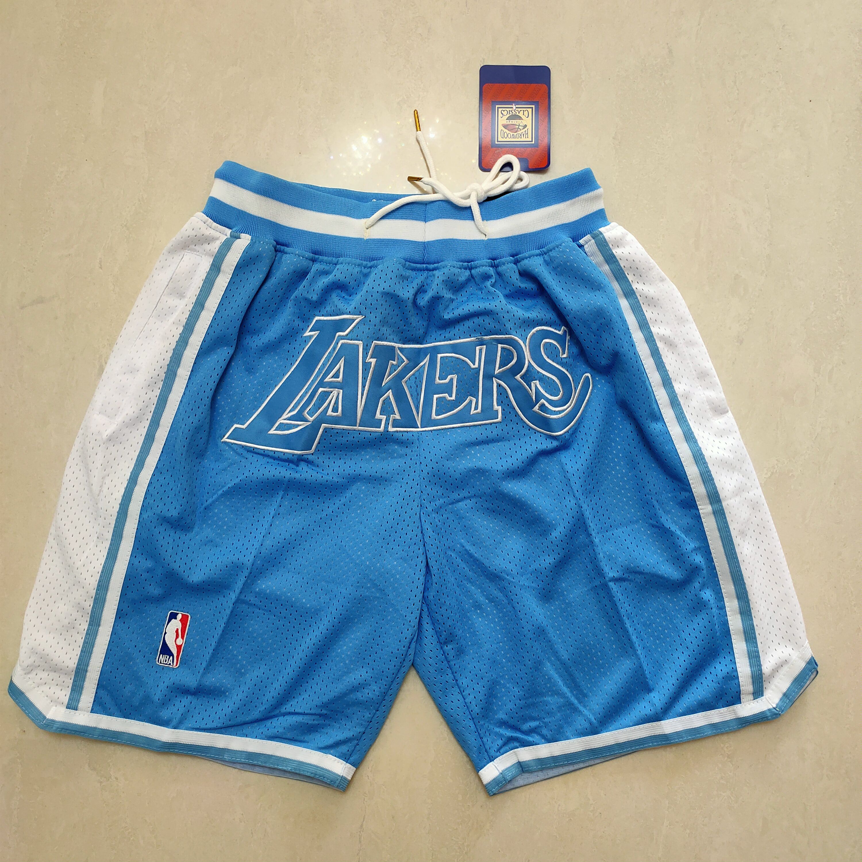 Men NBA Los Angeles Lakers Blue Shorts 20230218